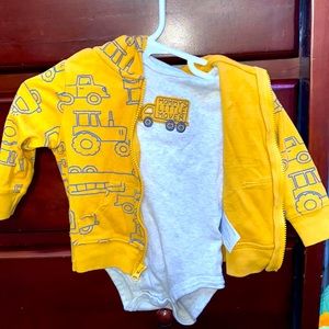 Matching onesie and zip up jacket